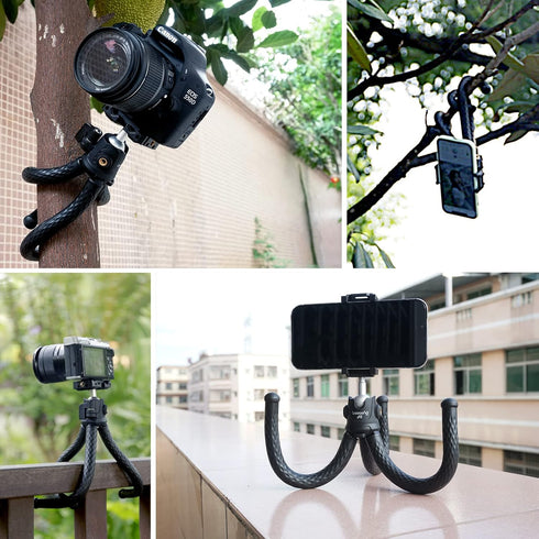 Goocong Phone Tripod, Flexible Tripod for Cell Phone with Cell Phone Mount Portable Camera Tripods for iPhone, Samsung
