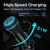 MOCA for iPhone 51W Fast Charger, USB C Dual Ports W/ 2pcs 3.3ft A-P/C-P Cable Car Charger Adapter for iPhone 13 12 11 Pro/XS/XR/SE/X 8/iPad/AirPods Quick Car Charging