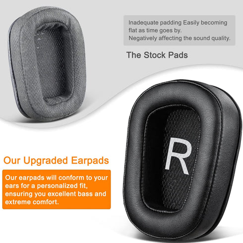 SOULWIT Ear Pads Cushions Replacement for Logitech G35 G930 G933 G935 G633 Gaming Headset, Earpads for G332 G230