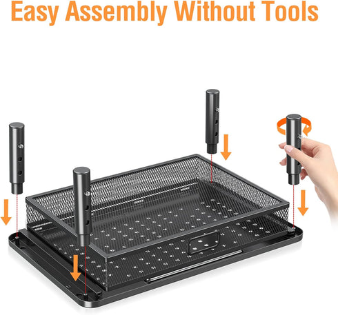 ELIVED 2 Pack Monitor Stand Riser with Drawer, 3 Height Adjustable with Larger Storage Space for Home and Office