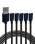 Gigastone 3ft Charging Cable for Apple Lightning Devices, 12W Fast Charge, Black, 5-Pack, iPhone & iPad Compatible.
