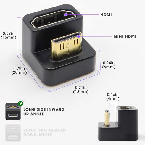 KADO Portable Monitor Adapter Set - Mini HDMI to HDMI 4K 60Hz USB-C to USB-C USB 3.1 Gen 2 10Gbps 60W PD Charging