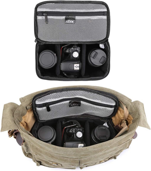 S-ZONE Padded Folding Camera Bag for DSLR, SLR, TLR, Sony, Canon, Nikon, or Flash