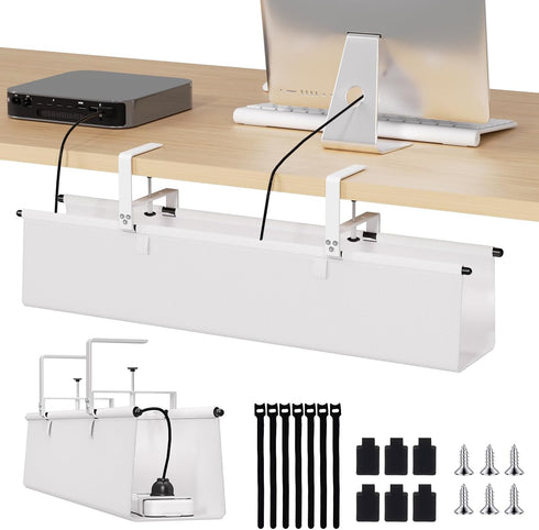 Jolensoy Under Desk Cable Management Tray - 28" Cord Organizer for Desk No