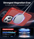 Strong Magnetic Case for iPhone 13 Pro Max, Military Grade Drop Protection, Shockproof Translucent Matte Red