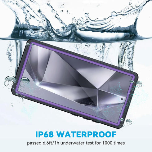 Lanhiem Galaxy S24 Ultra Case, Rugged Full Body Shockproof Protective Cover with Built-in Screen Protector, IP68