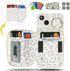 Hamany 13, 5G 6.1 Inch-White Crossbody Wallet Case for iPhone PU Leather Zipper Handbag Purse Flip Cover, Kickstand