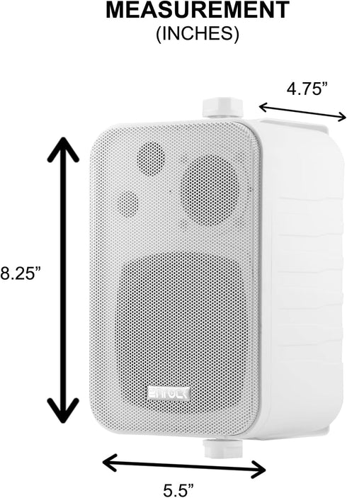 EKMR408W 4" 30 Watt Peak Power 3-Way Indoor/Outdoor Box Speaker (White, Pair)