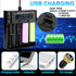 Swanlake 18650 4 3.7v 18650 26650 21700 18500 10400 Battery Charger, Bay Rechargeable Battery Charger with LCD Display