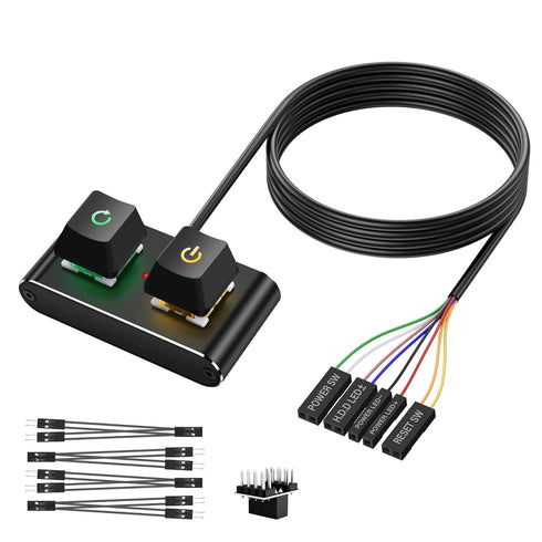 SinLoon Case Accessories External PC/ATX Switch with RGB LED & HDD Activity