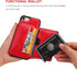 KIHUWEY Wallet Case for iPhone SE, 7/8 - Premium Leather with Credit Card Holder, Durable Shockproof Cover (Red)