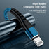 Essri 3 Pack 3FT iPhone Charger Cord, Nylon Braided Lightning to USB Cable Compatible with iPhone 14, 13, 12, 11, Blue