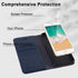 MONASAY Flip Folio Leather Wallet Case for iPhone SE 2022/2020 5G, iPhone 7/8, 4.7-inch, Blue with [Glass Screen