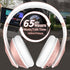 Wireless Bluetooth Headphones Over Ear, 65H Playtime HiFi Stereo Headset with Microphone, Foldable Bluetooth V5.3, Rose