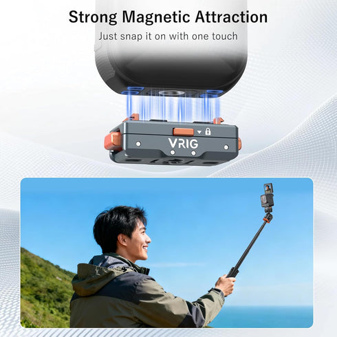 VRIG Express X5 Insta360 X5/X4 360 2/Ace 1/4 VRIG Magnetic Quick Release Base for Air, Aluminum Alloy Safety Lock Mount