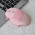 Ergonomic 2.4G & Bluetooth Dual Mode Wireless Mouse with PU Cover, Soundless Keys, Candy Colors, Compatible with Notebook, PC, Tablet, Smartphone (Pink)