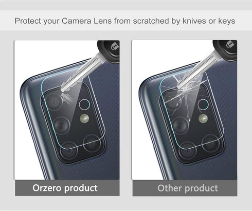 Orzero (4 Pack) Camera Lens Protector, Compatible for Samsung Galaxy A71, Flexible Glass, HD Anti-Scratch