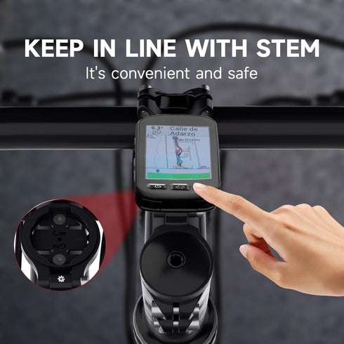 Bike Stem Computer Mount, Adjustable Out Front Mount for Garmin Edge 25 130 200 500 510 520 800 810 820 1000 1030