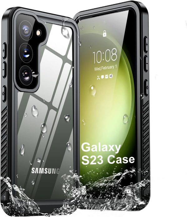 Humixx Waterproof Case for Samsung Galaxy S23, Built-in Lens & Screen Protector, 12FT Military Drop Proof