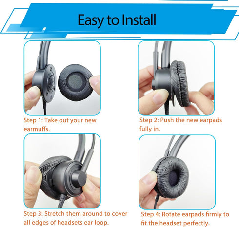 Ear Cushions for Plantronics Headset, Replacement Ear Pads for HW251N, HW261N, HW510, HW520, Blackwire 3210, 3220,