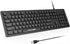 MIKUSO Fade-Proof Lettering Wired Keyboard Full Size - USB Office Keyboard with not