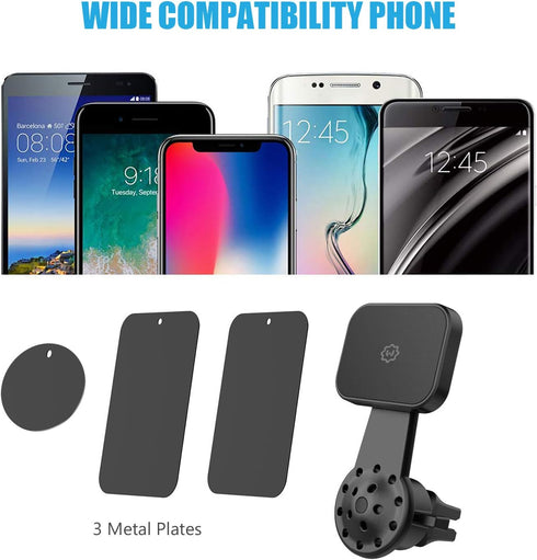 WixGear Magnetic Mount for Car, Universal Air Vent Phone Holder with Fast Swift-Snap Technology