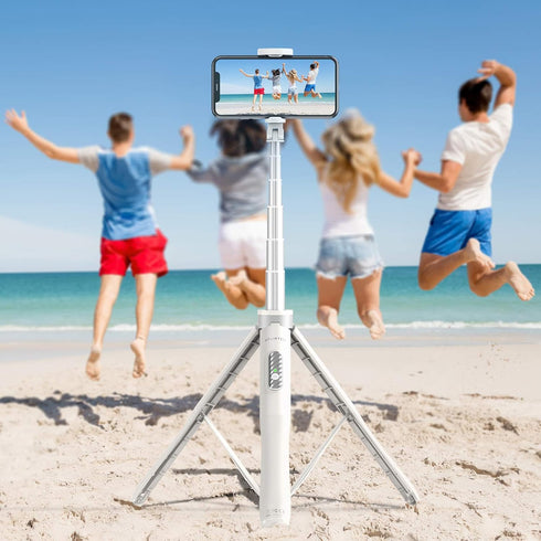 ATUMTEK 51" Selfie Stick Tripod, Extendable Phone Tripod Stand with Bluetooth Remote, 360° Rotation for iPhone Android