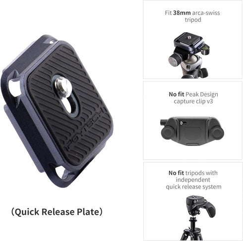 PGYTECH Arca-Type Quick Release Camera Plate for Tripod, Monopod, Slider - Arca Swiss Compatible Parts Replacement