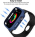 BHARVEST 2 Pack Hard PC Case for Apple Watch Series 9/8/7 45mm, with Tempered Glass Screen Protector, (Black+Blue)