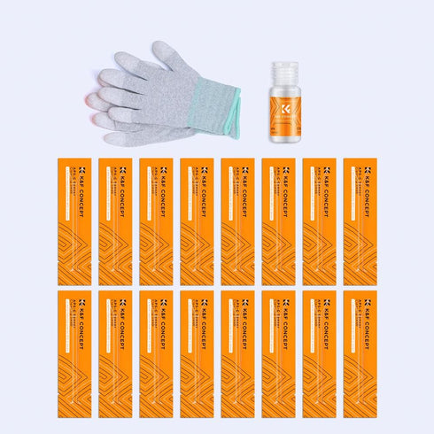 K&F Concept APS-C Sensor Cleaning Kit - 16pcs Swabs, 20ml Cleaner & Gloves for CMOS & CCD Sensors