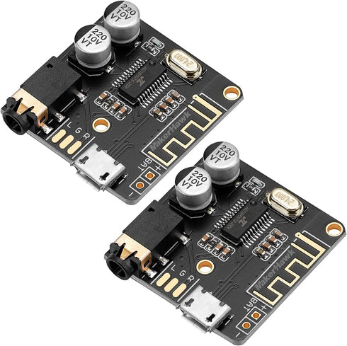 MakerHawk 2pcs Bluetooth Audio Receiver Board, BT 5.0 Stereo Audio Amplifier 3.7-5V for Car Speaker DIY