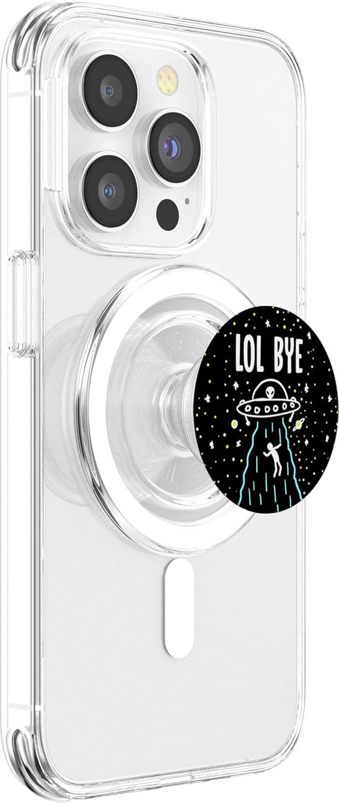PopSockets MagSafe PopGrip for iPhone, Lol Bye Alien Abduction Funny Minimal ET UFO Space Lover