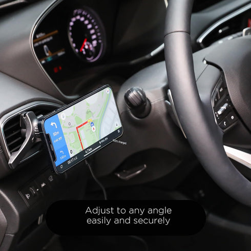 mooas Magnetic Car Mount Charger - Max. 15W Fast Wireless Charger with Air Vent Mount, Compatible with iPhone, Galaxy