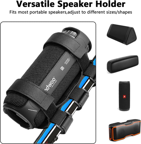 Caudblor Portable Speaker Mount for Bike/Golf Cart Railing/Boat, Adjustable Wireless Speaker Strap Holder