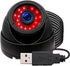 USB Security Camera Outdoor Dome Webcam, 720P Day & Night Vision, Waterproof Camera for Car Park Baby Monitor Home