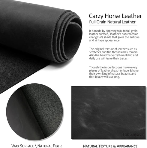 TobbinGear Left Handed Leather Cell Phone Holster with Belt Clip, Universal Leather Phone Case on Belt