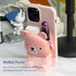 UnnFiko Wallet Phone Case for iPhone 7 Plus 8 Plus, 3D Cartoon Cute Bear Purse Stand Holder, Pink