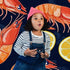 Generic Lobster Print Backdrop Background for Photography Photo Backdrop Curtain for Party Portraits