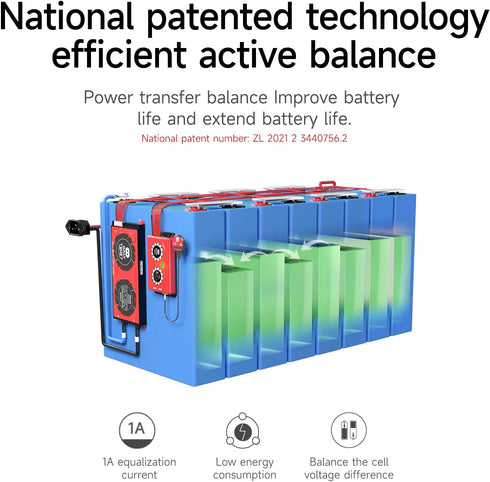 Daly Battery Equalizer 4S 1A with Bluetooth App and Wire Leads and Compatible Active Balancer for Lithium Battery Rated 3.7V 3.2V 2.2V