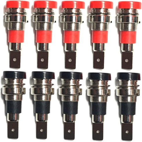 10Pcs 4mm Banana Jack Socket Female Adapter Panel Mount Binding Post for 4mm Banana Plug Connectors