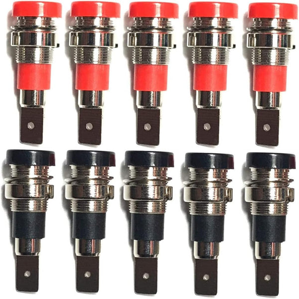 10Pcs 4mm Banana Jack Socket Female Adapter Panel Mount Binding Post for 4mm Banana Plug Connectors