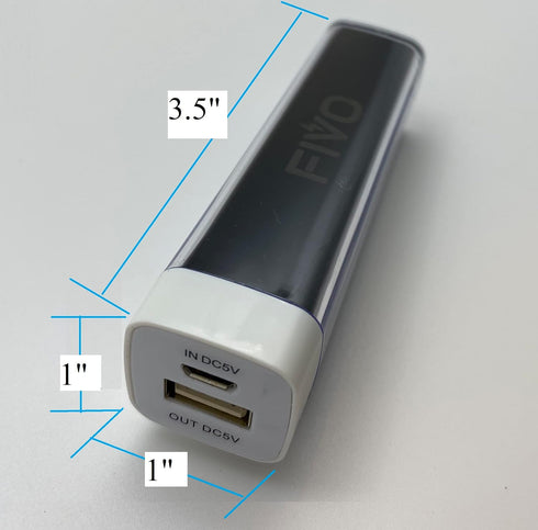 Portable Charger Power Bank 2600mAh Battery Pack 5V 2A with USB Cable, Hard Case and Hook for iPhone, Samsung Galaxy