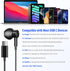 USB C Headphones for Samsung S24+ S24 Ultra, Type C Earphones with Microphone, HiFi Stereo Wired Earbuds for Galaxy