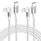 iPhone 20W Fast Charger USB C to Lightning Cable, 2-Pack 6FT, MFi Certified, Right Angle, Nylon Braided, Compatible