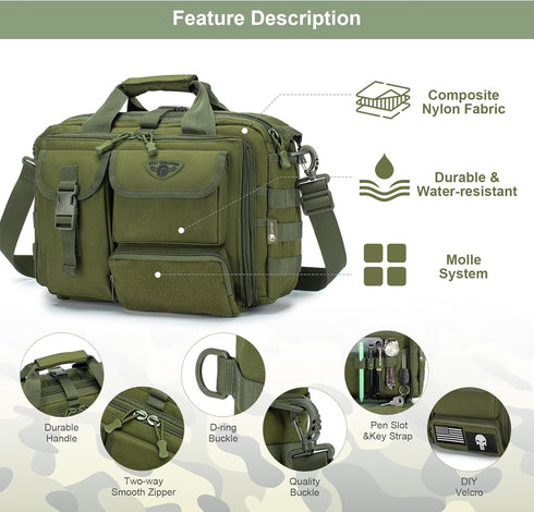 Stypos Tactical Messenger Bag, Tactical Briefcase for Man Military Laptop Bag Messenger Shoulder Bag