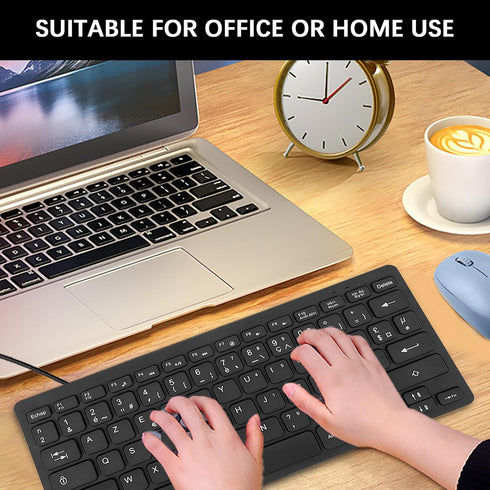 VBESTLIFE 78 2.0 Bilingual Language Keyboard, Keys Ultra Slim Language Keyboard, USB Wired Computer Keyboard, Quiet