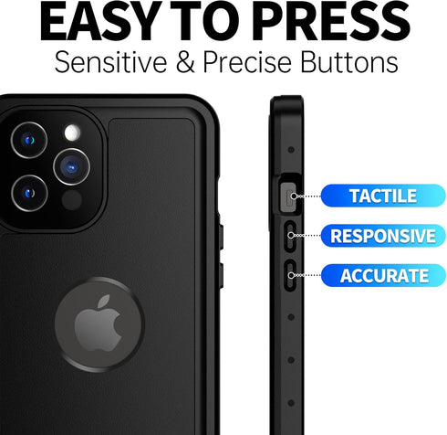 BEASTEK Waterproof Case for iPhone 12 Pro, NRE Series Shockproof Dustproof Underwater IP68 with Screen Protector
