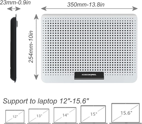 ICE COOREL Aluminum Laptop Cooling Pad 2023 Upgrade, Stand with 7 Height Adjustable, for 12-15.6 Inch Laptops