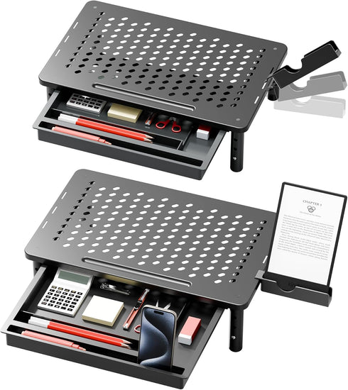Computer Monitor Stand Riser with Storage, 3 Height Adjustable Laptop Desktop Monitor