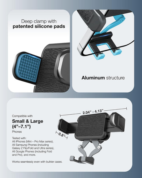 OEO 47.1 Phone Holder with Magnetic Base for Golf Cart, Gym| Strong Magnetic Phone Mount with Quick Release Clamp